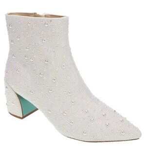 NEW Betsey Johnson Corry Iridescent Pointed Toe Booties Sz. 5